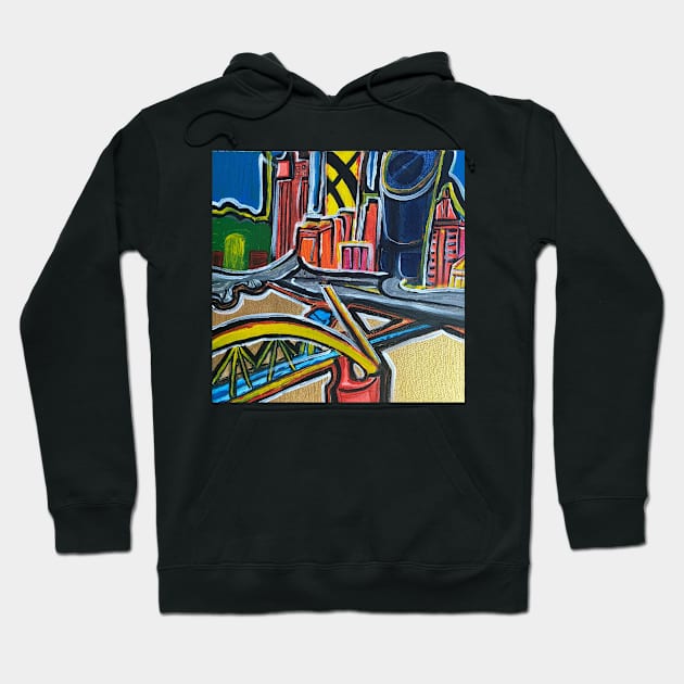 Brisbane City - A Colourful Painting Hoodie by annaleebeer